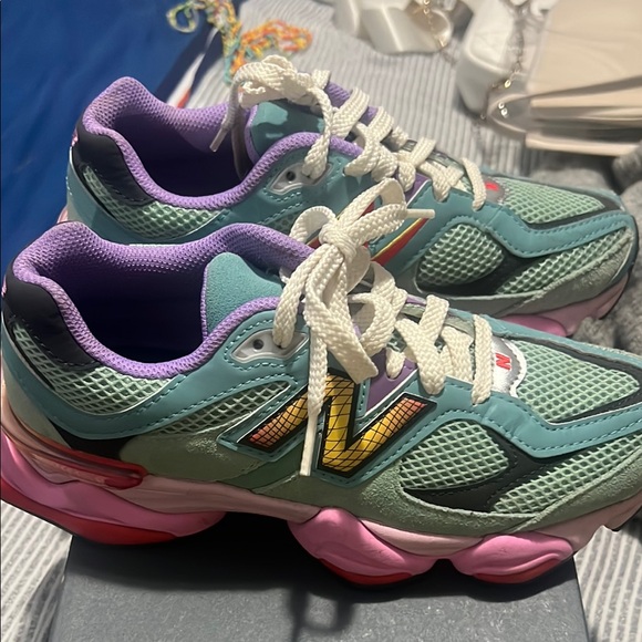 New Balance Athletic Shoes - Teal, Purple, Pink - Picture 2 of 5